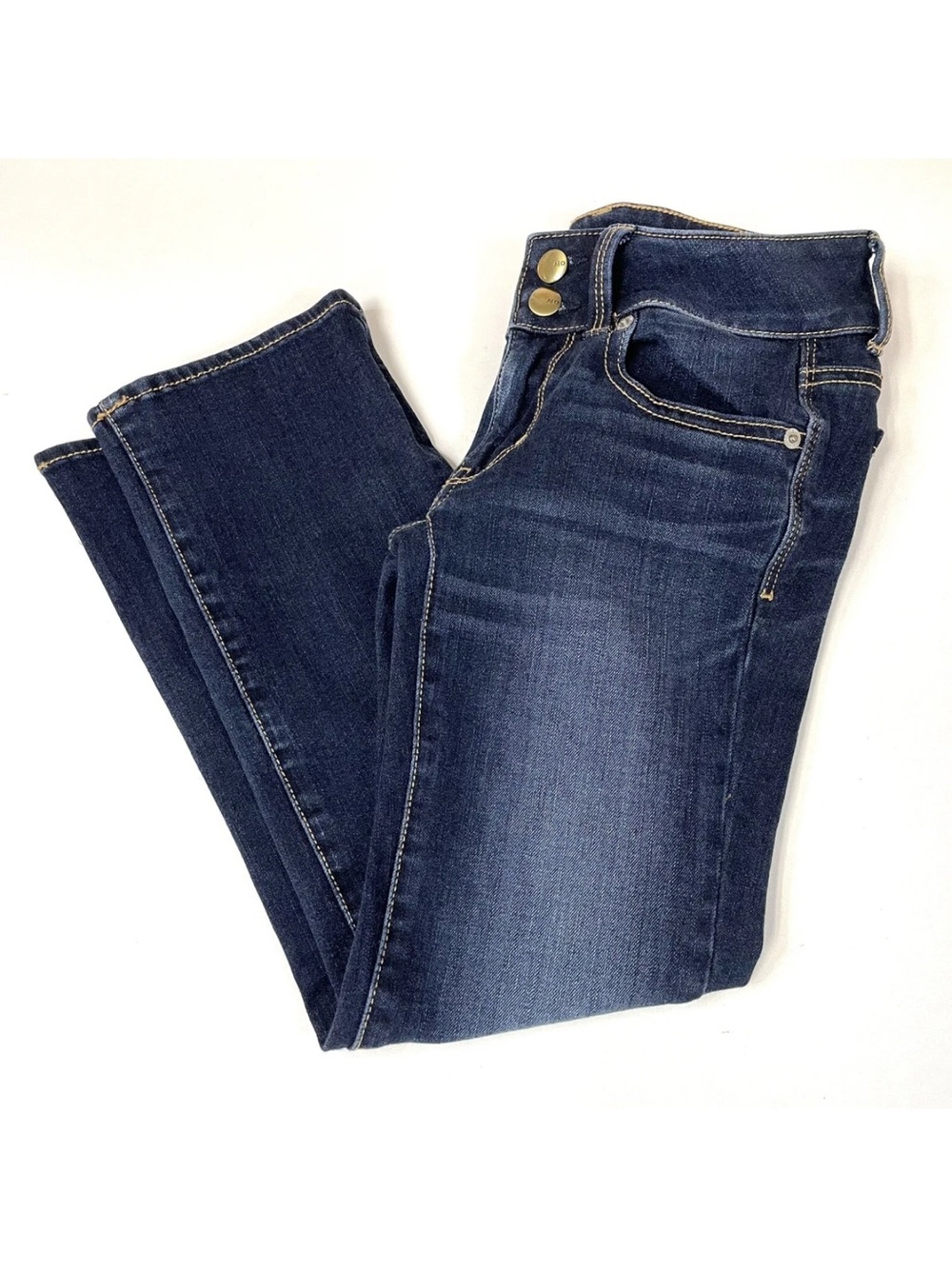 Y2K American Eagle Womens Jeans Size 00 Artist Crop Stretch Dark Wash Blue #0802